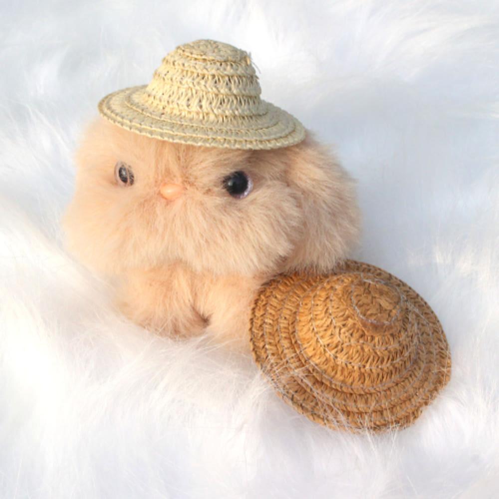 모루 인형 꾸미기 소품 10cm 15cm 솜 인형 밀짚 모자 미니 오랑우탄 귀여운 소품