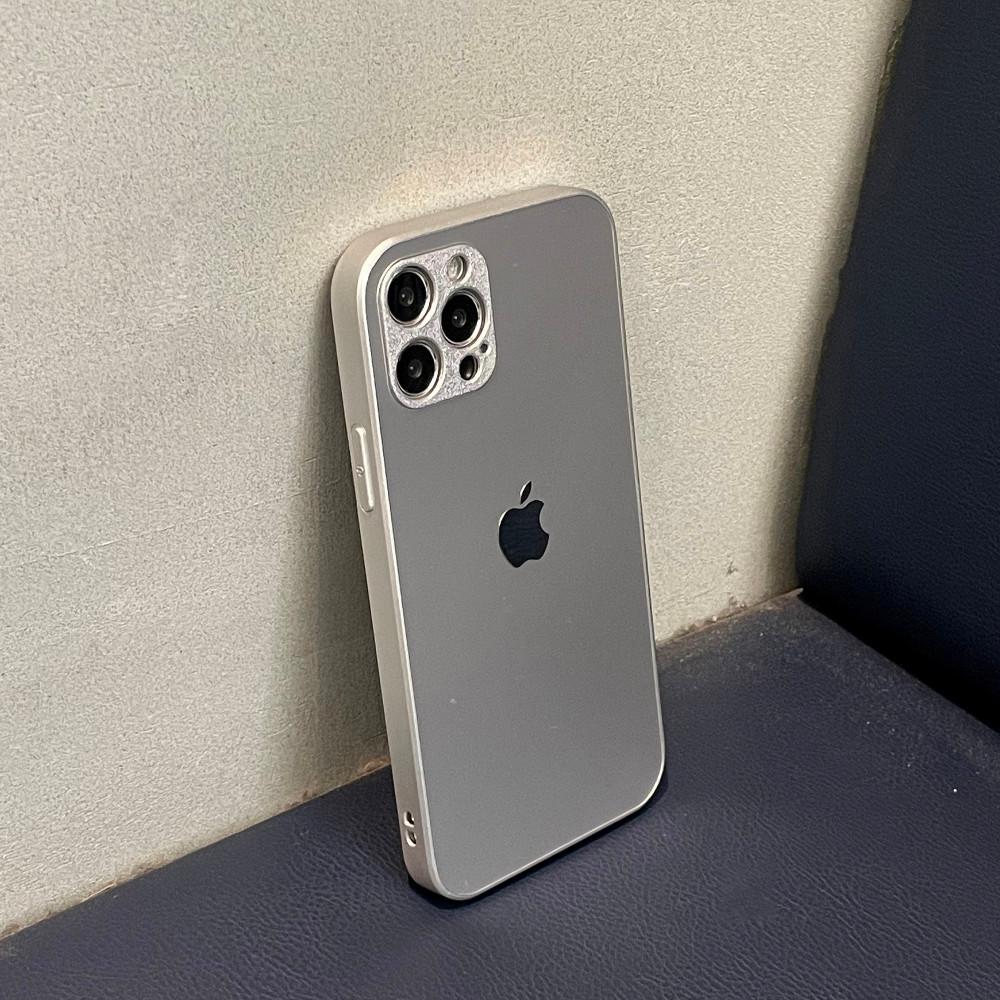 아이폰14프로 입고 스테인 애플로고 하우징 메탈 실리콘케이스 카메라 풀커버 커플케이스