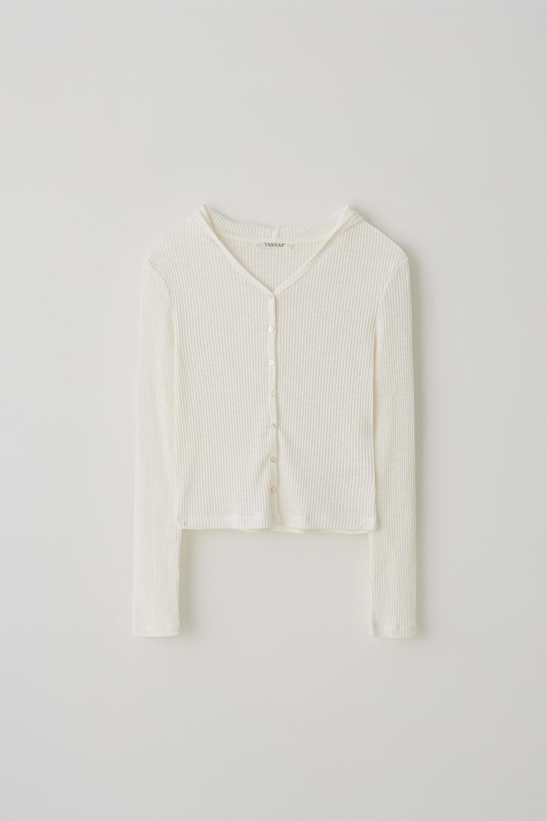 (1st re-stock) T/T Snap button hoodie cardigan (ivory)