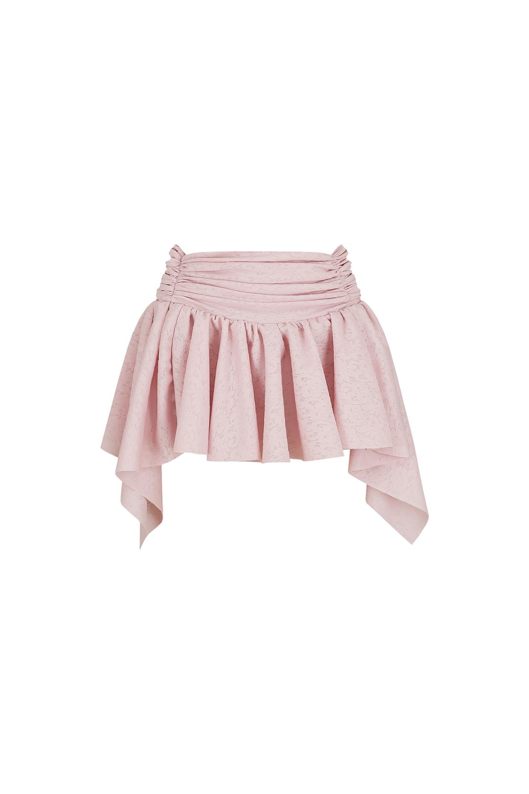 Lace Shirring Skirt PINK