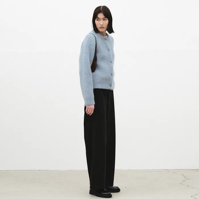 snug heavy cardigan - blue