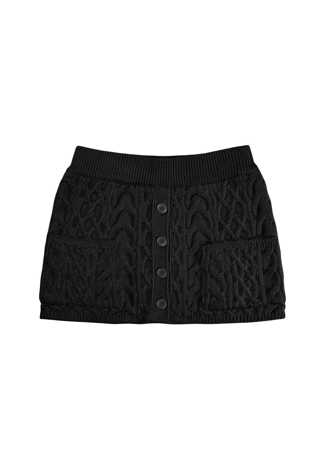 Dear Winter Knit Skirt [Black]