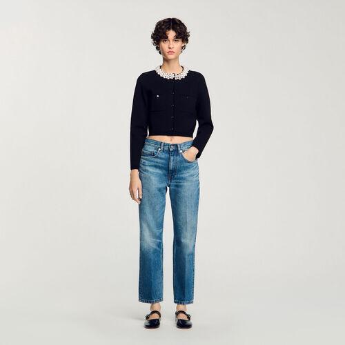 Cardigan à col perlé | Sandro FR
