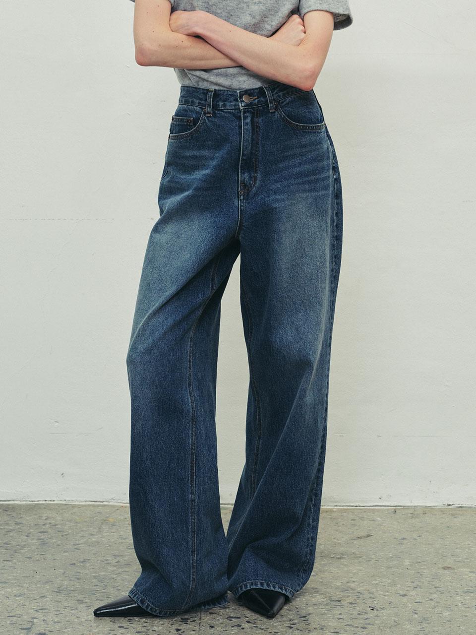 (2COLOR)WIDE FIT VOLUME JEANS