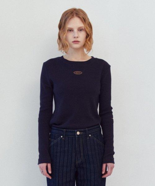 waffle jersey cut sleeve - navy