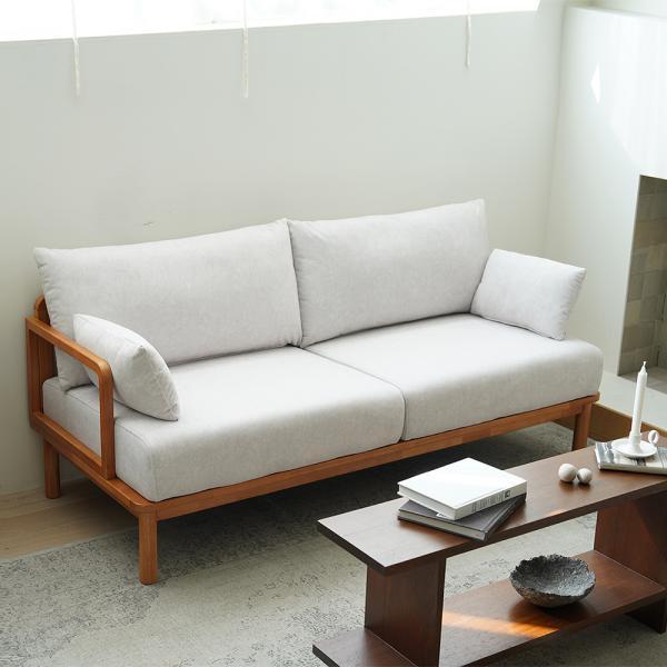 슬로2 기능성 패브릭 3인용 원목 소파