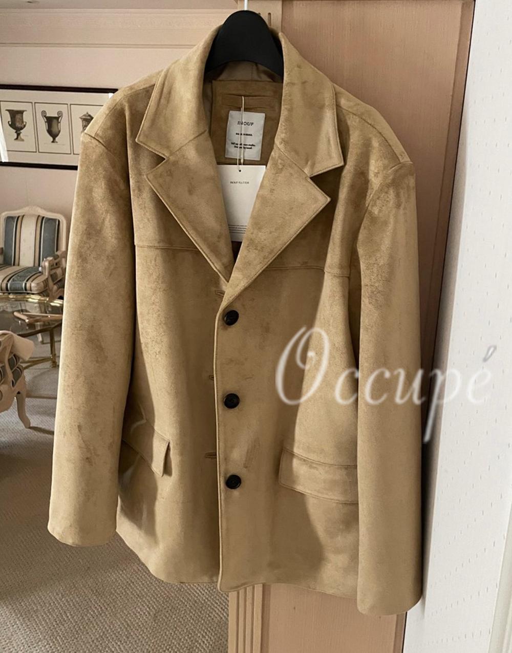 오큐페 [당일출고]이너프 브리튼 스웨이드 자켓 (2col) inouf 레더 가죽자켓