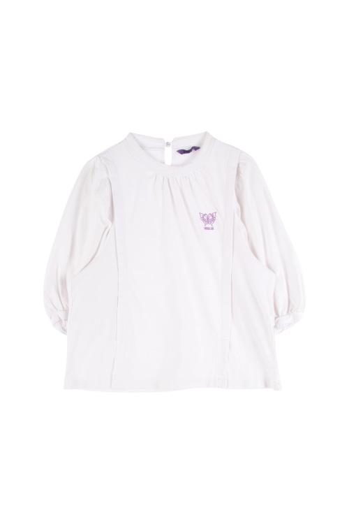 안나수이 (Woman - S) 코튼 자수 로고 크루넥 퍼프 슬리브 티셔츠