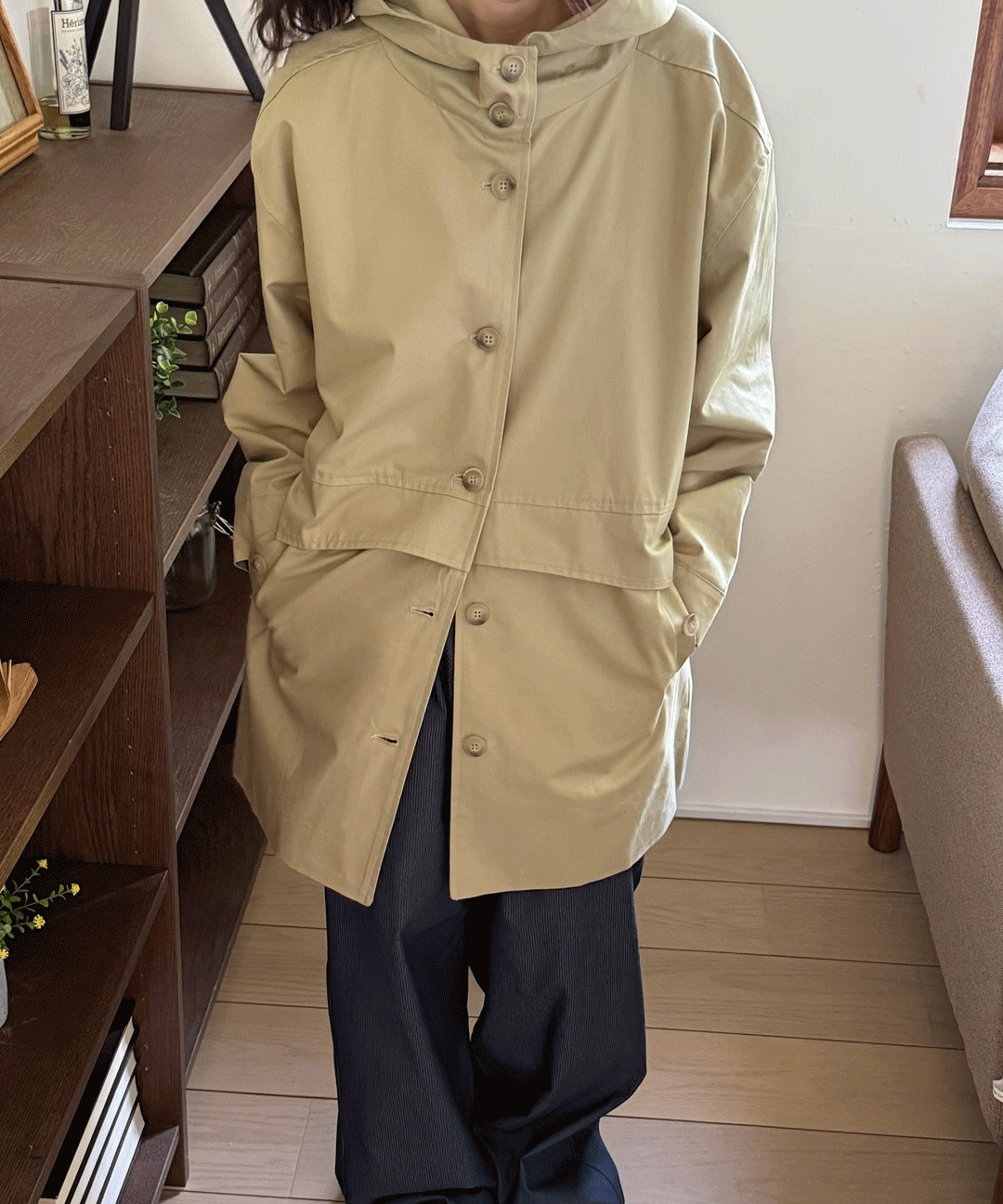 조브 포어틴 후드 코트 (2color)