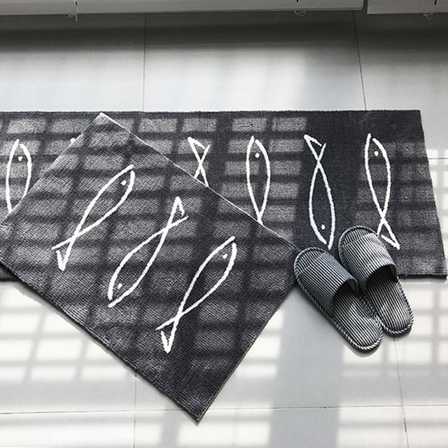극세사 푹신한 물고기 발닦개 주방 욕실 베란다 방바닥