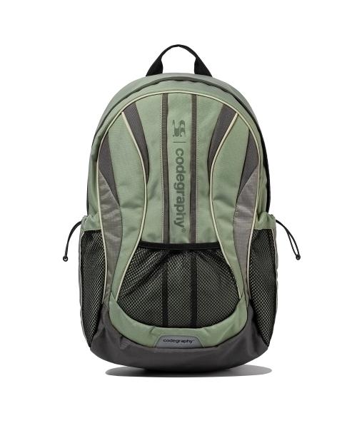 (우먼) WAVE 코드그라피 파이핑 배색 백팩_카키