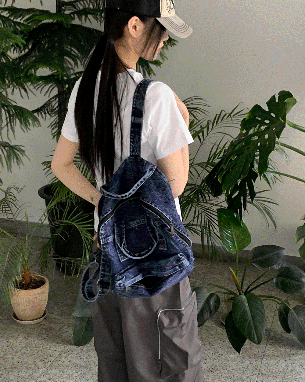 마찌 signature heart ♥ backpack (black) - 위시버킷
