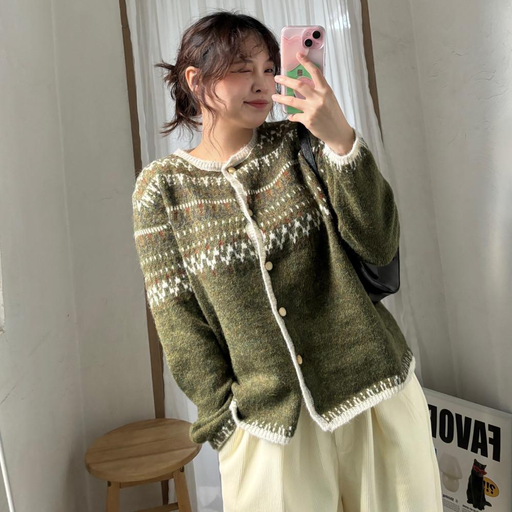 [상비추천/~77] 플랜트 노르딕 도톰 가디건