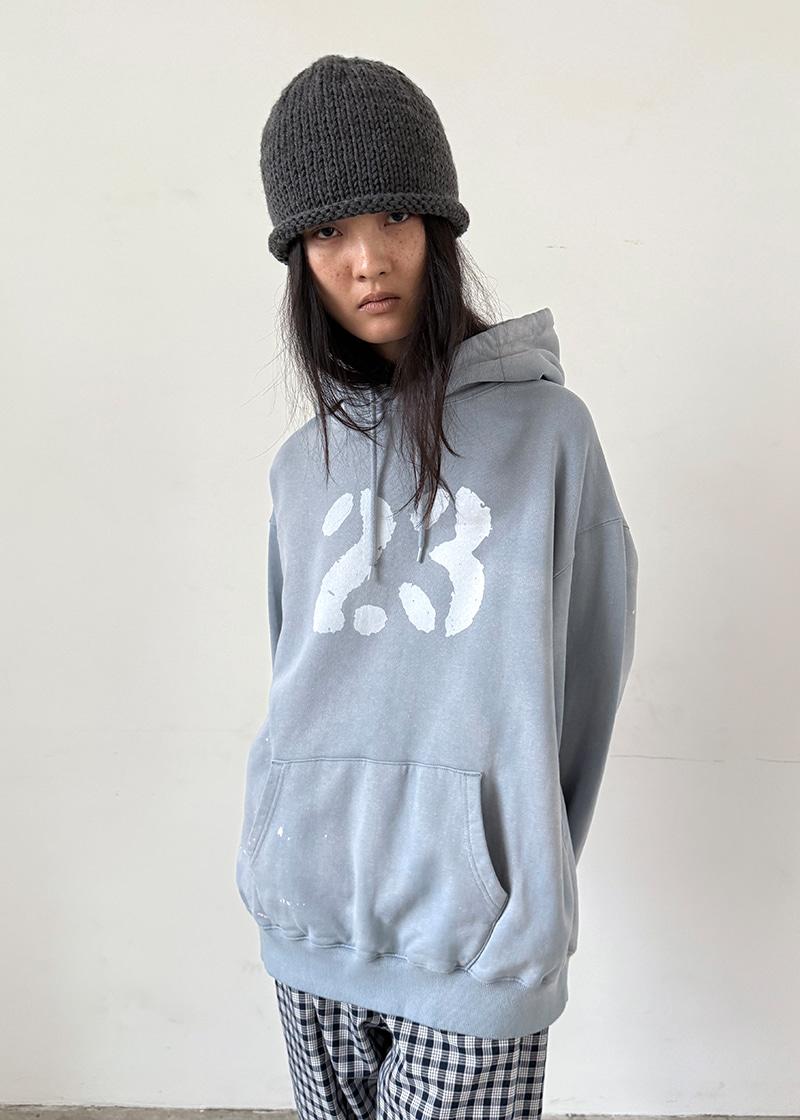 VINTAGE WASHED HOODIE IN PALE BLUE