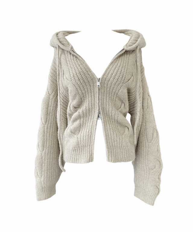 Herder loose fit twisted hoody zip up (3colors)