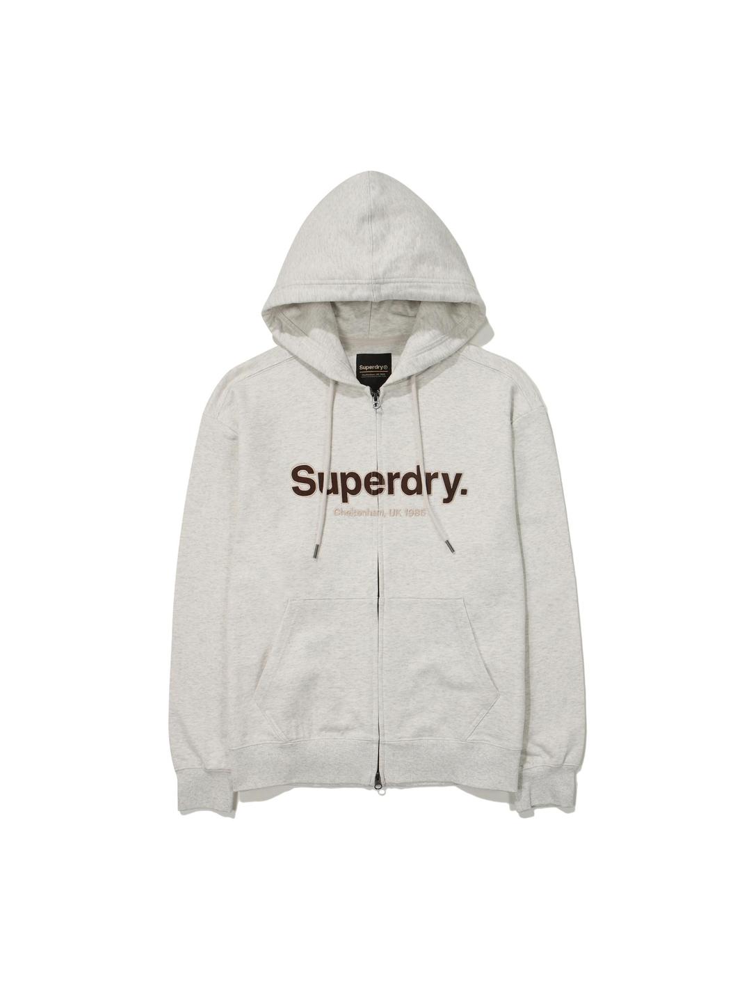 SEMI-OVER FIT CORE BIG LOGO 2-WAY HOOD ZIP-UP L/GREY