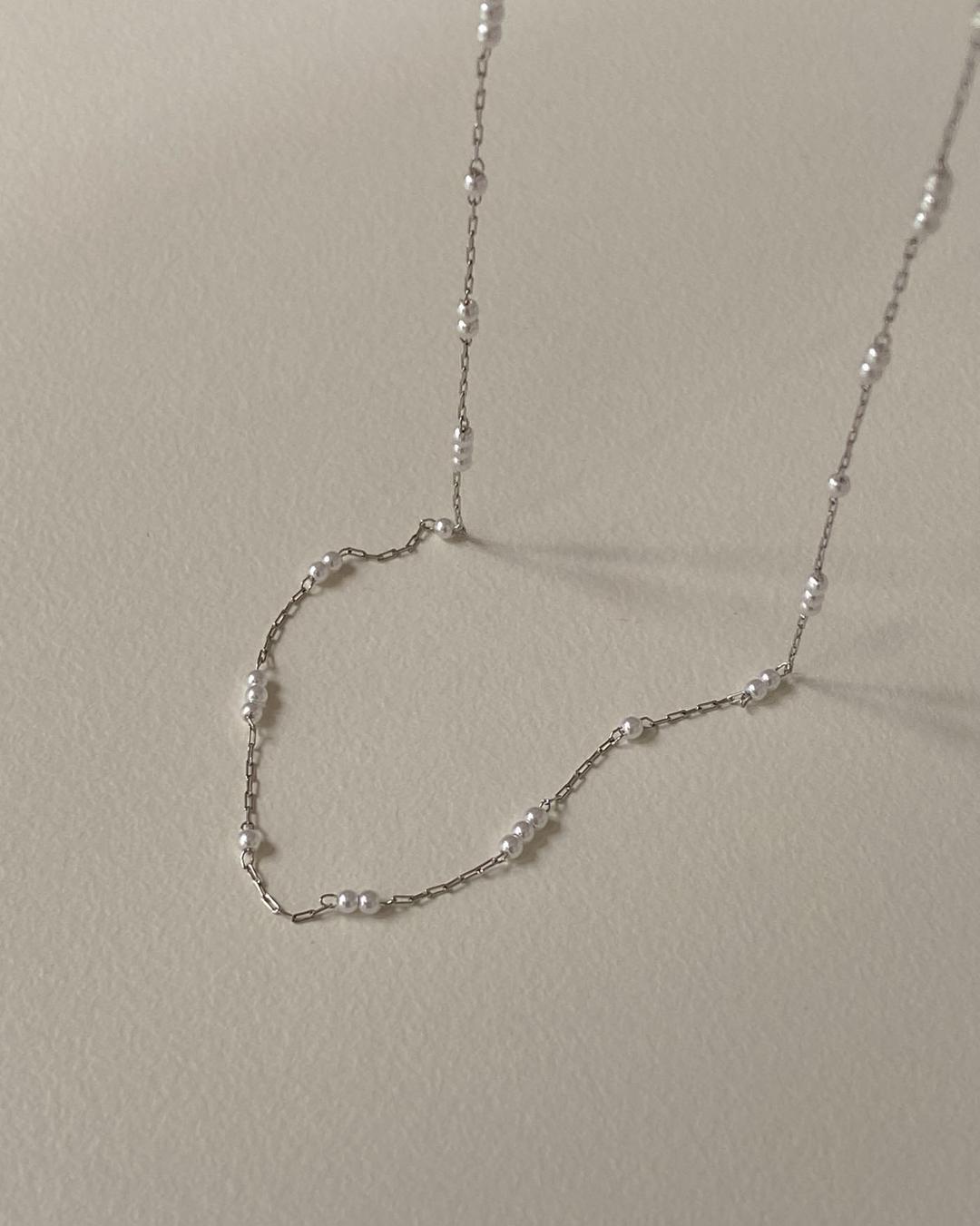 써지컬 123 진주 체인 초커 목걸이 necklace