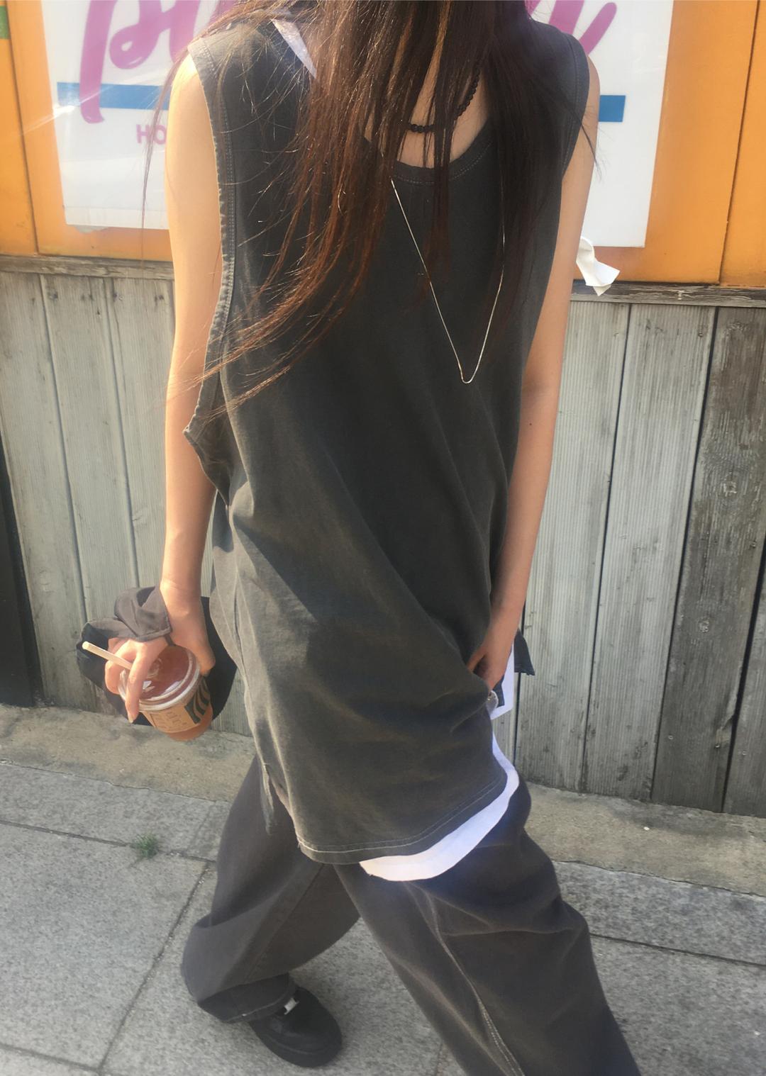 Washed Sleeveless 4colors