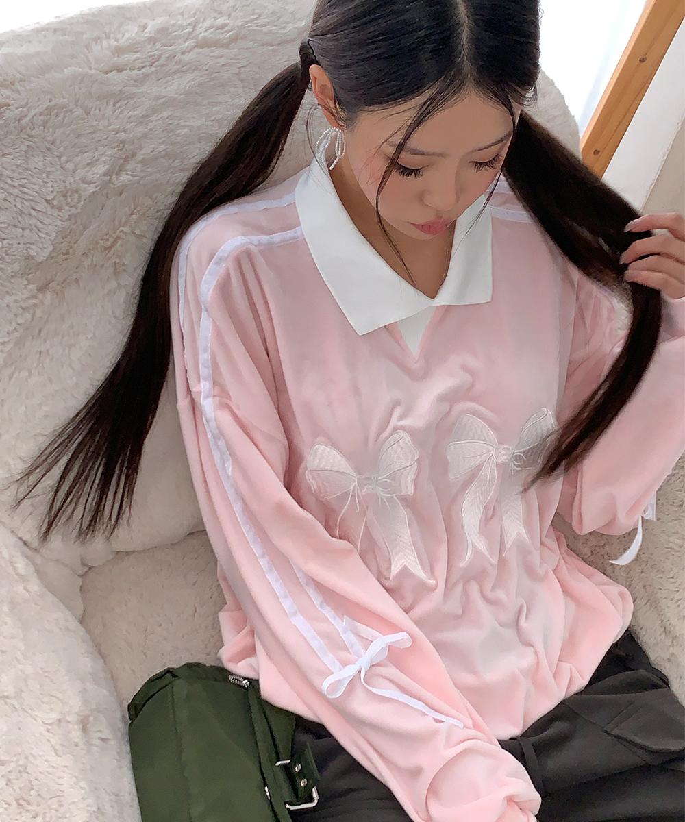 벨로아리본자수카라맨투맨