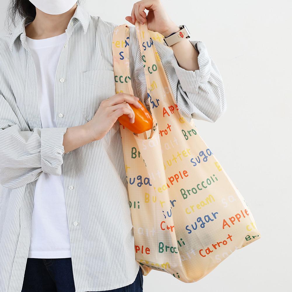 친환경 접는 패브릭 장바구니 튼튼한 시장 가방 리유저블백 미니 대형
