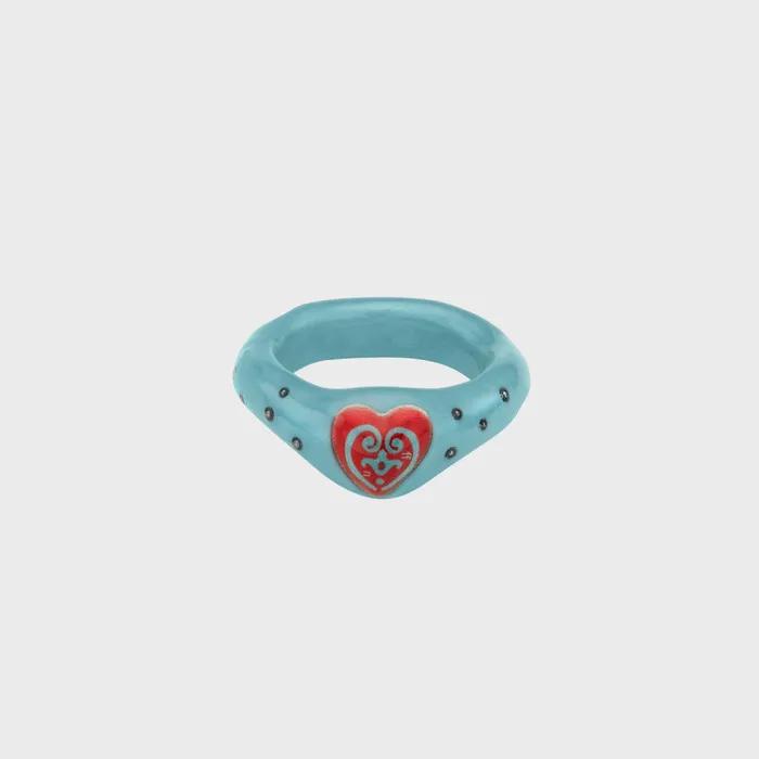 dotty romance ring-pale blue