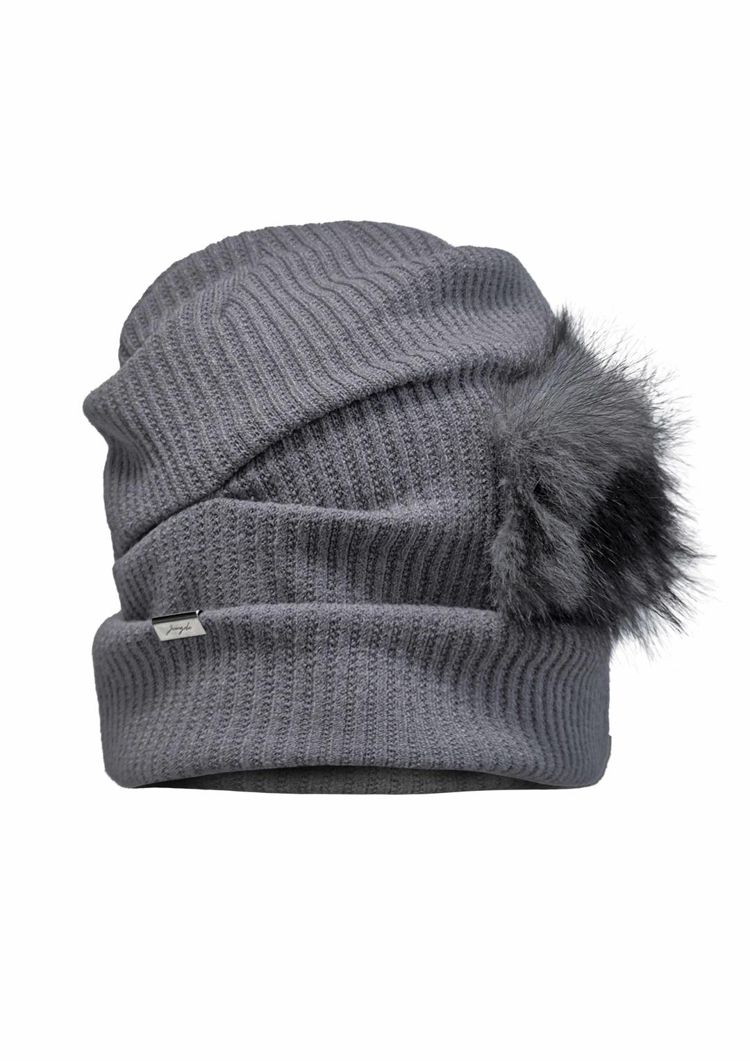 FLUFFY FORM BEANIE . GRAY