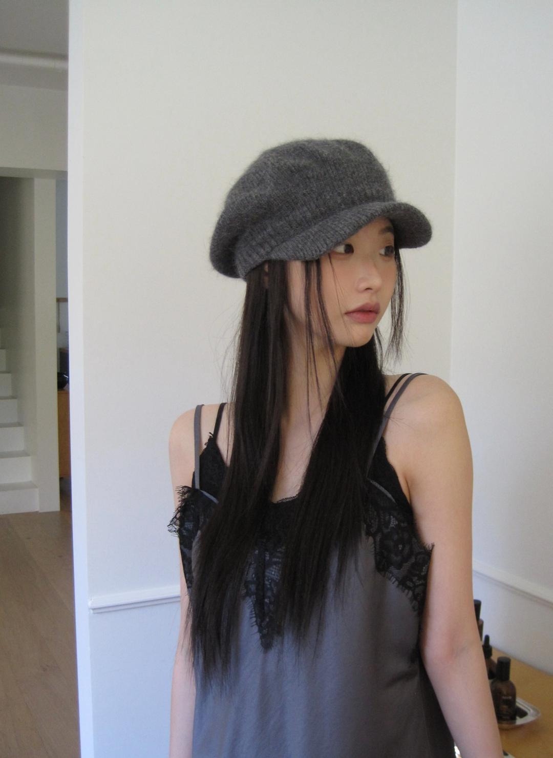 앙고라 니트 캡 모자 (2color)