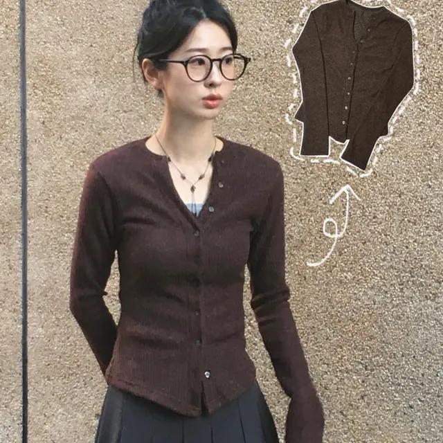 [여리핏🤎] 슬림핏 브이 골덴 가디건
