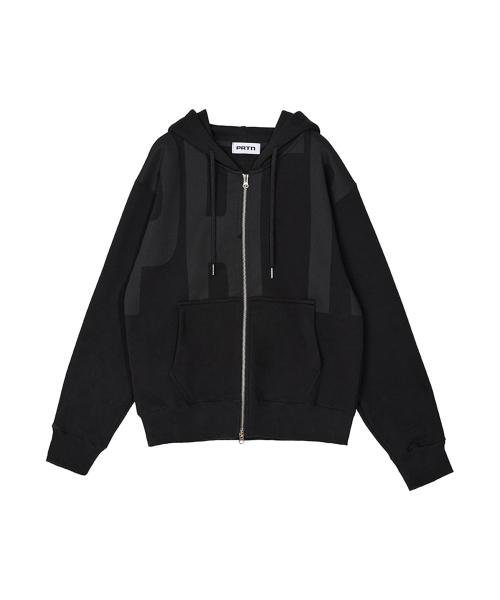 LOGO GRAPHIC OVER HOODIE ZIP-UP-2COLOR