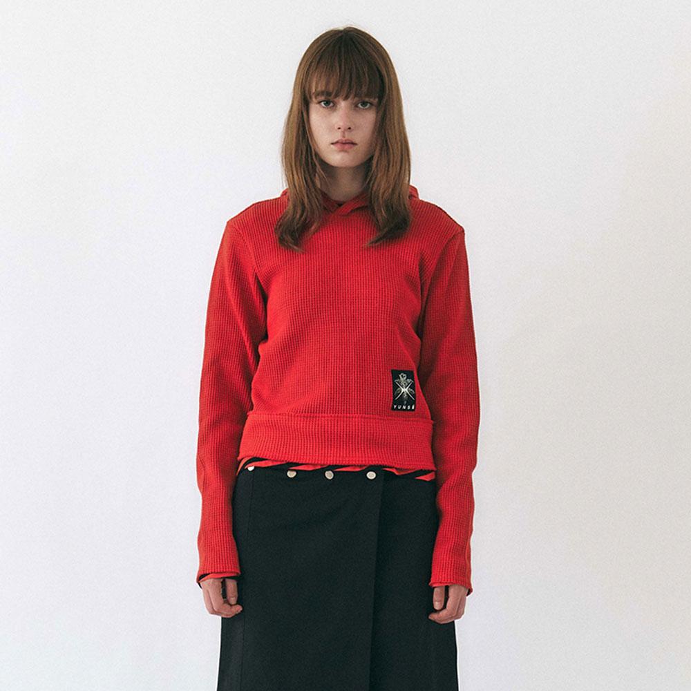 Hatch Waffle Hoodie (Red)