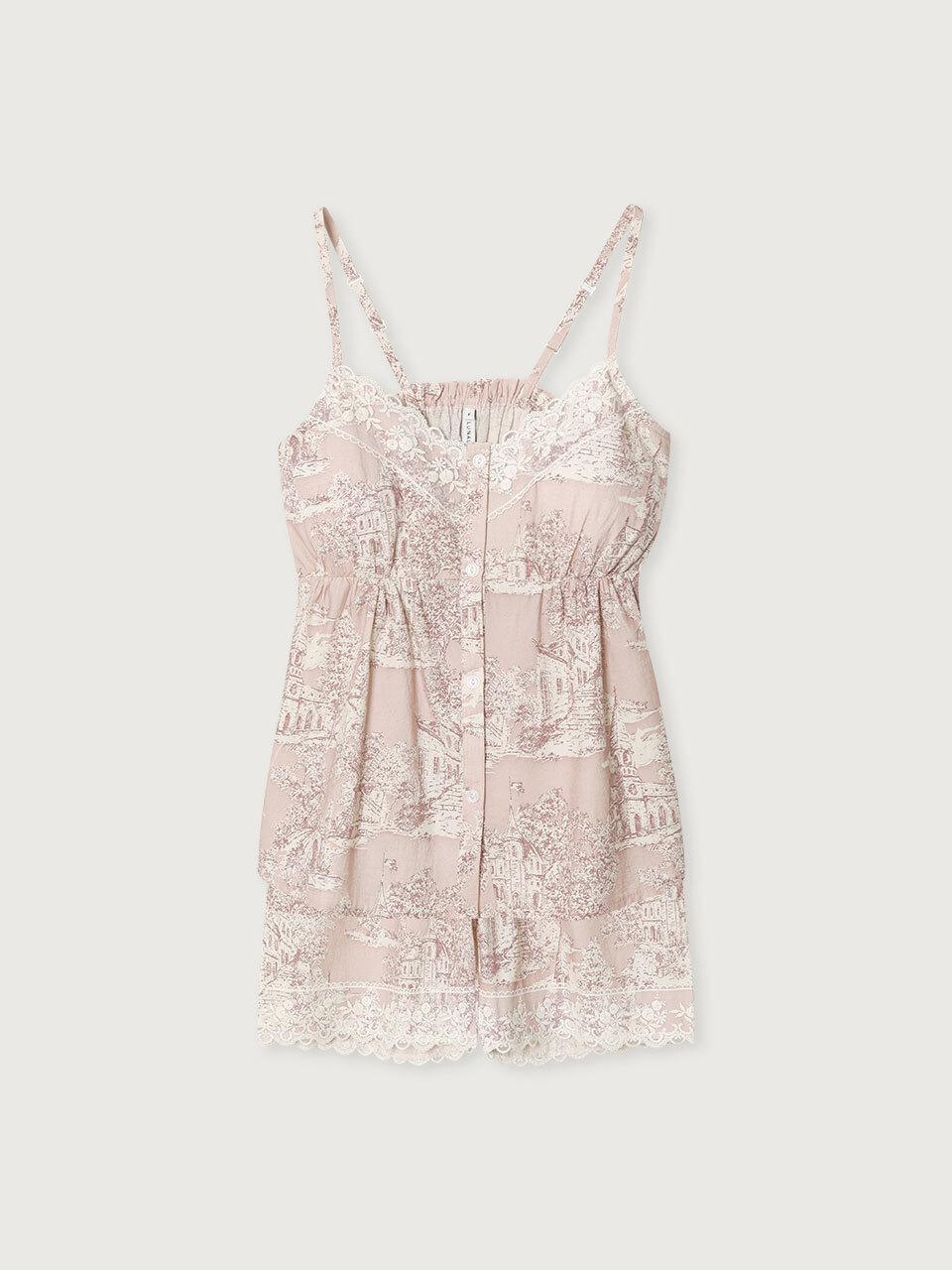 여성 마델 코튼 끈소매 투피스 잠옷 24-06237