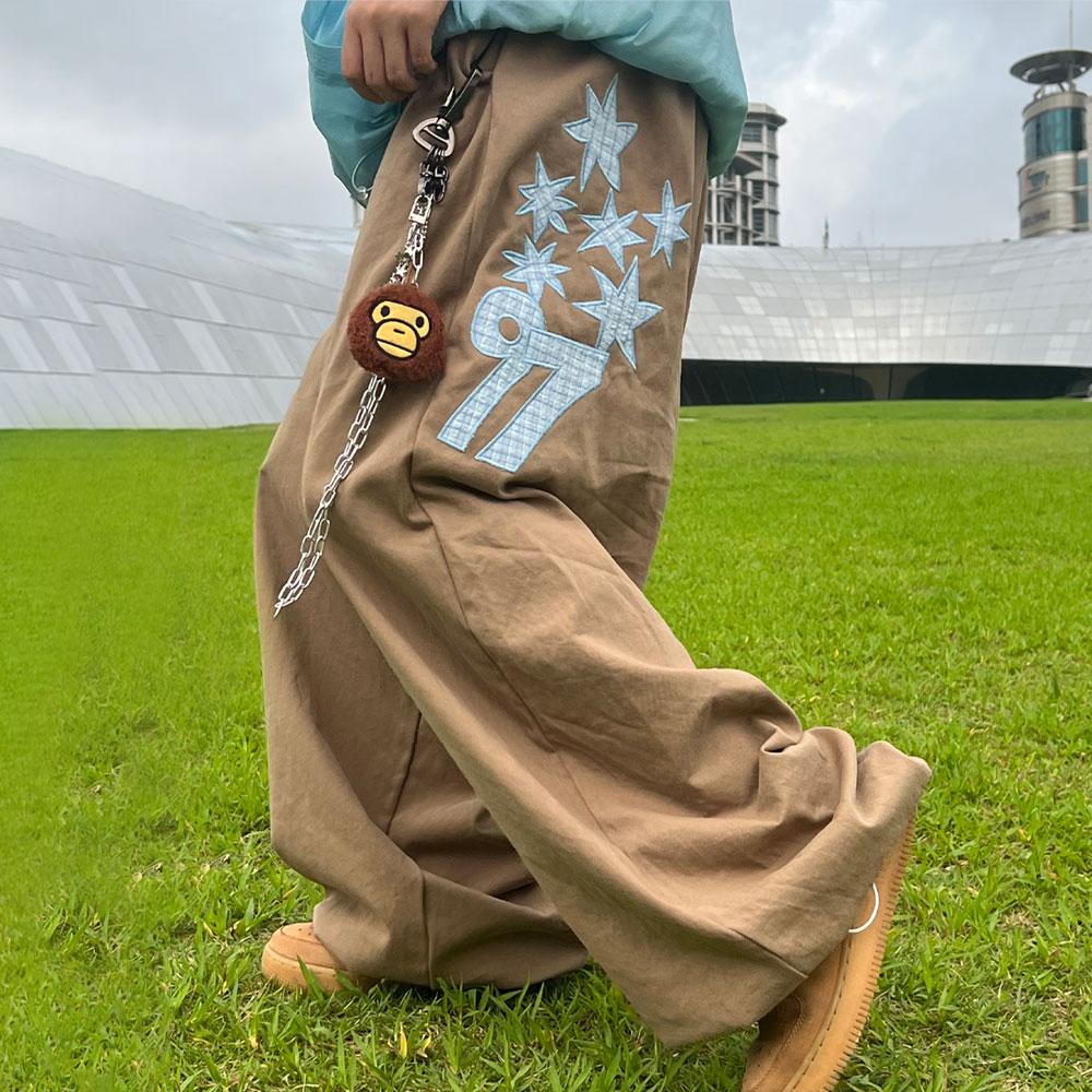 PD 체크 스타 코튼 와이드팬츠 2color