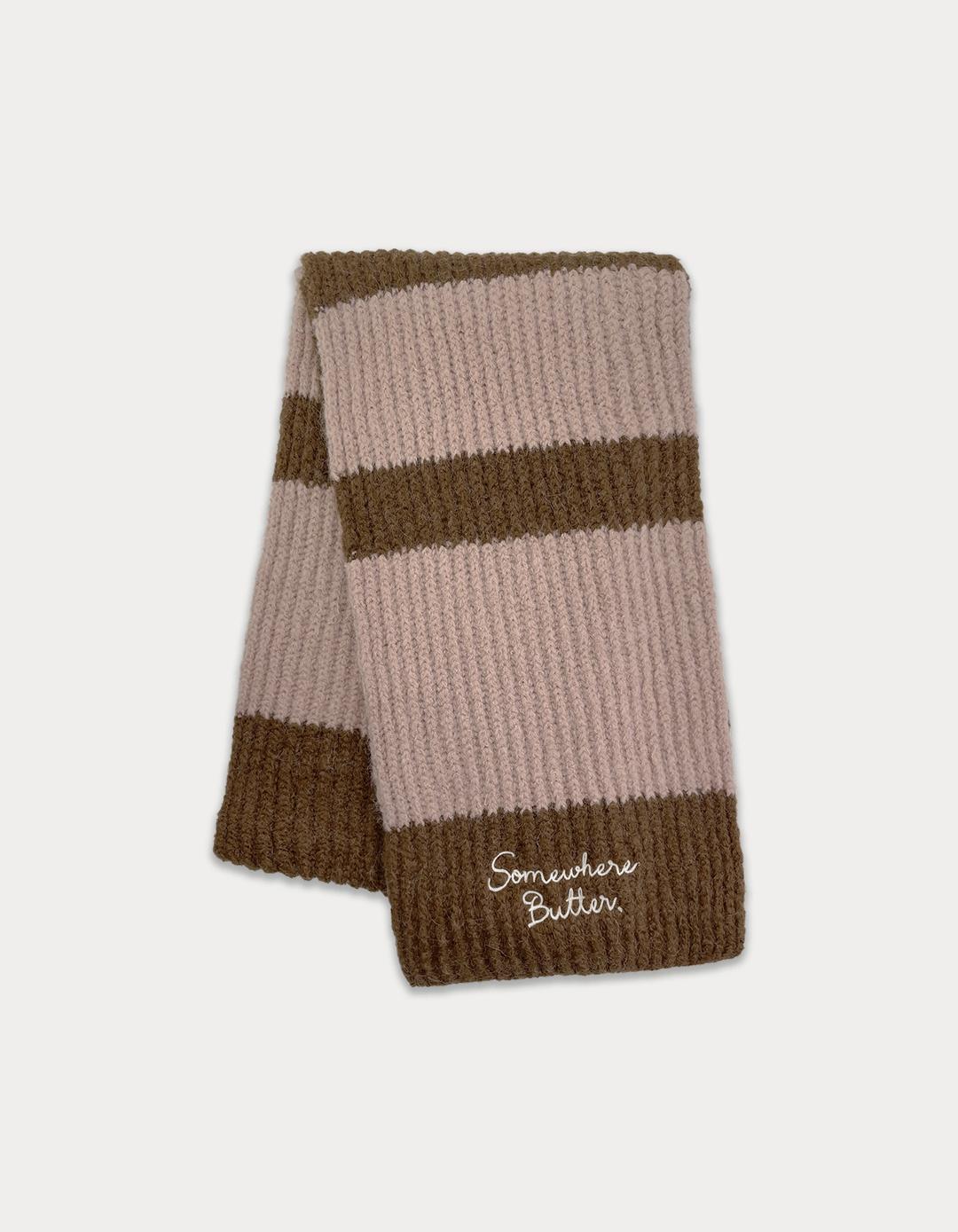 Letter Stripe Muffler - Pink