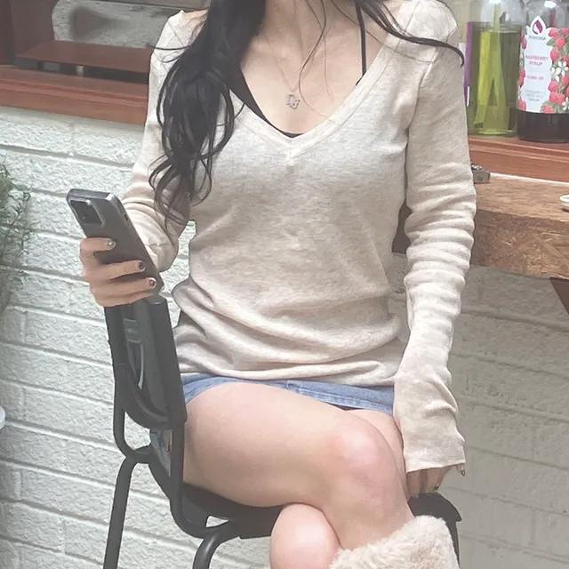 beige layered knit |베이지 레이어드니트