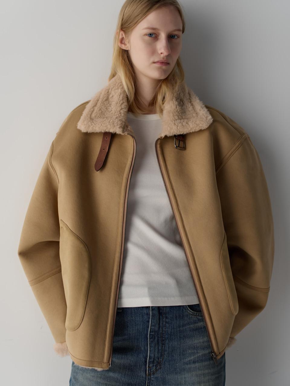 [11/26 예약배송] 램스울 스웨이드 무스탕_beige