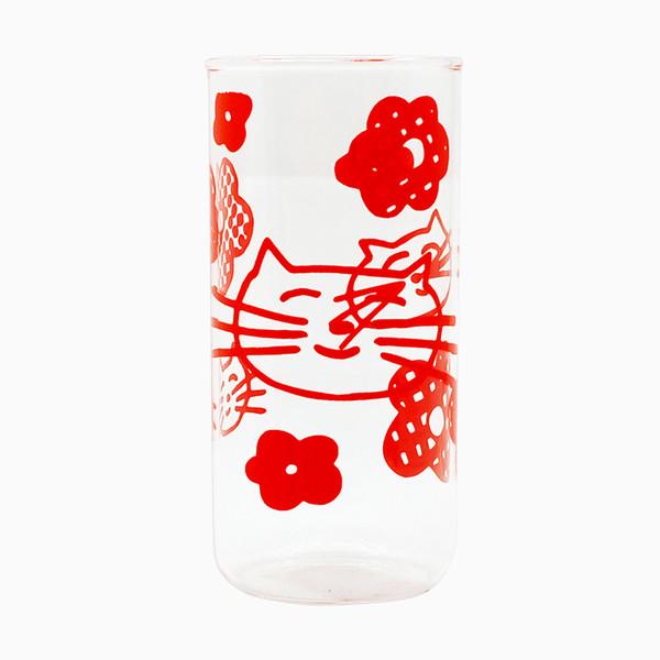 플라워캣 500ml 유리잔