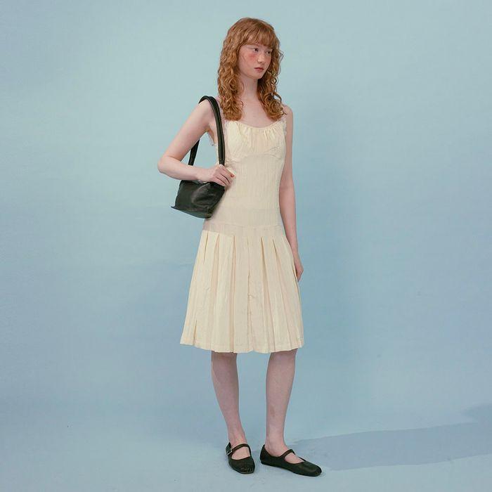 Nylon Halter Neck Dress (Butter)