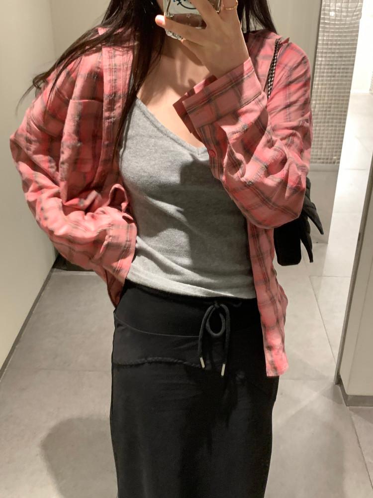 SEEAS 빈티지 웨스턴 체크셔츠(2color) 린넨셔츠 린넨체크 여름남방 여름셔츠 웨스턴남방 핑크체크셔츠