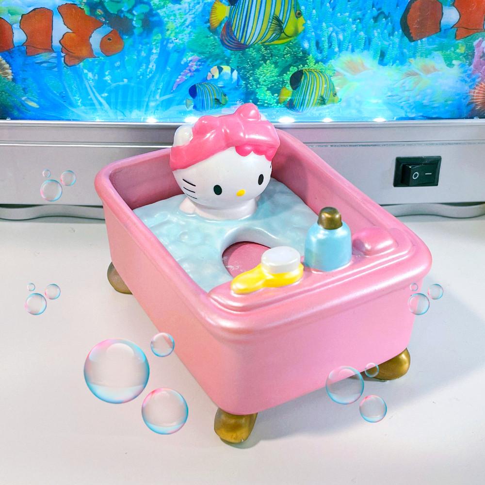 [중고] [국내배송] 헬로키티 버블욕조 도자기 티슈함 헬로키티보관함 헬로키티피규어 헬로키티가위꽂이 키티도자기피규어