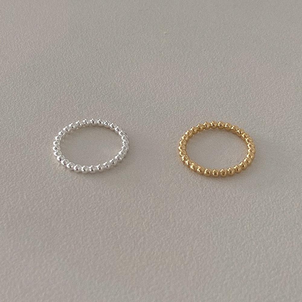 925실버 미니 은볼 레이어드 반지