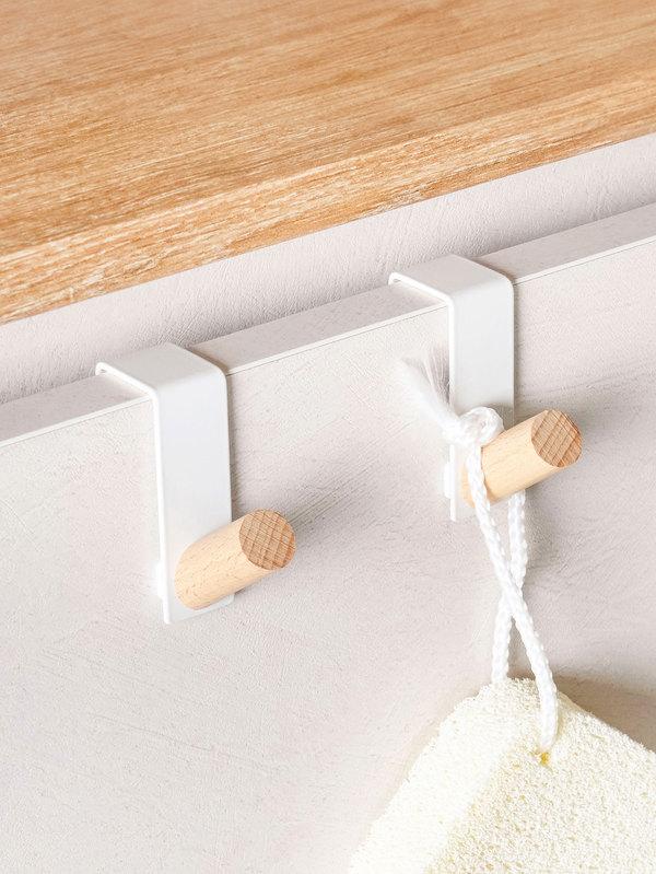 우드 핸들 싱크대 걸이 2개입