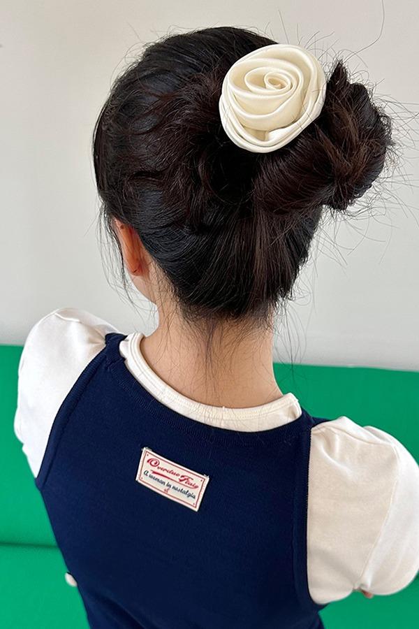[2type] rose hair tie & scrunchie - Ivory