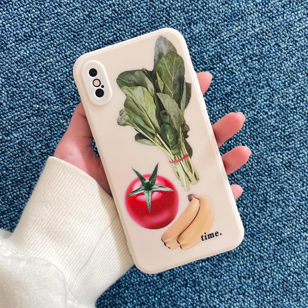 건강식단 채소 야채 과일 아이폰 카메라 렌즈보호 풀커버 젤리 케이스