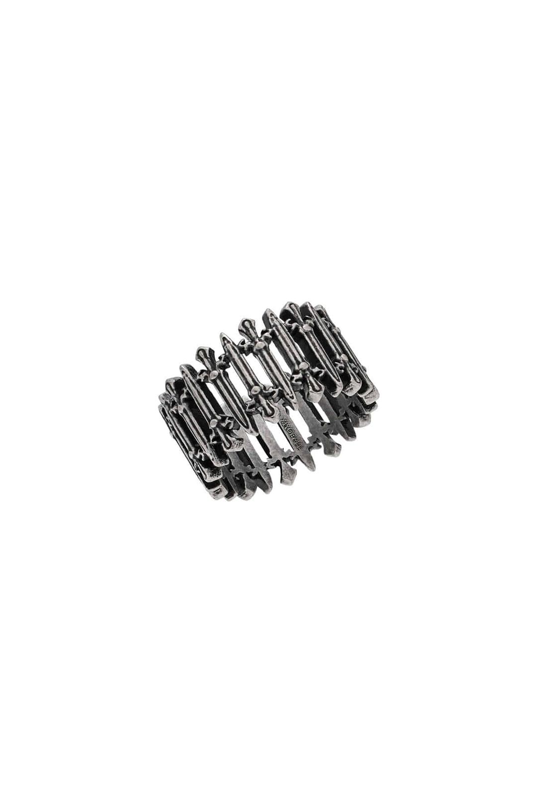 1/2 CONNECTING SWORD RING - DARK SILVER