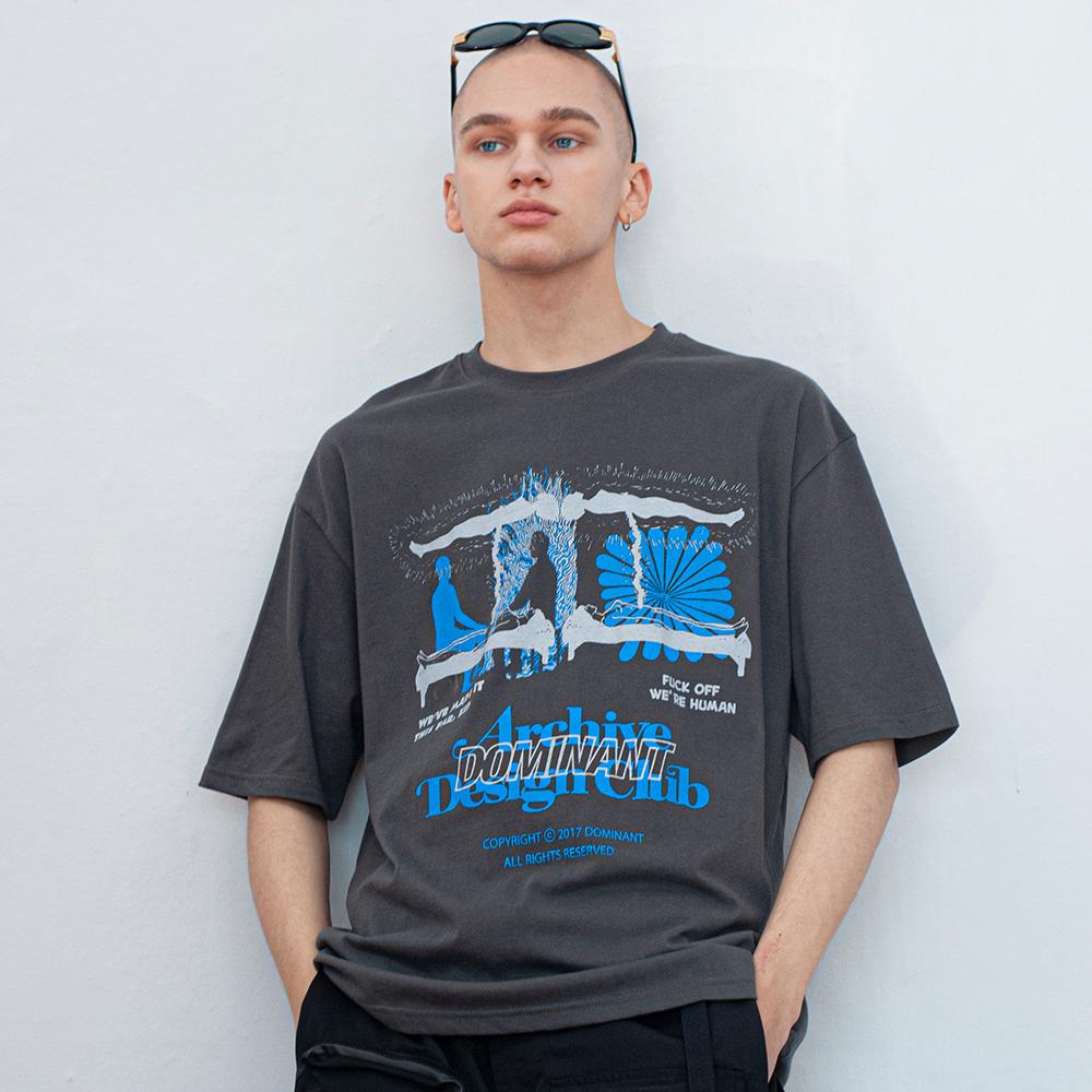 아웃오브바디 반팔 티셔츠_차콜