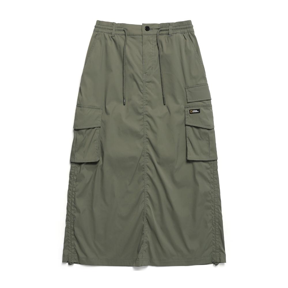 내셔널지오그래픽 N241WSK970 여성 아나스 스트링 롱 카고 스커트 LICHEN KHAKI