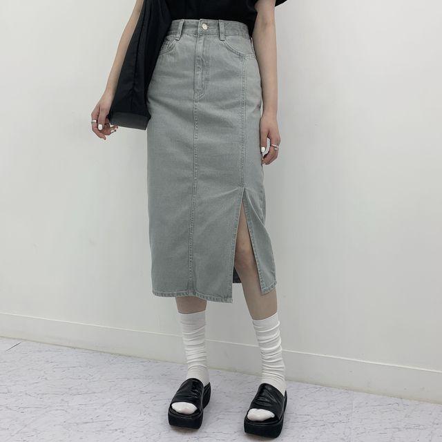 *핏예쁨* 빌리 라인 옆 슬릿 트임 롱 스커트 [2color] _디코럼