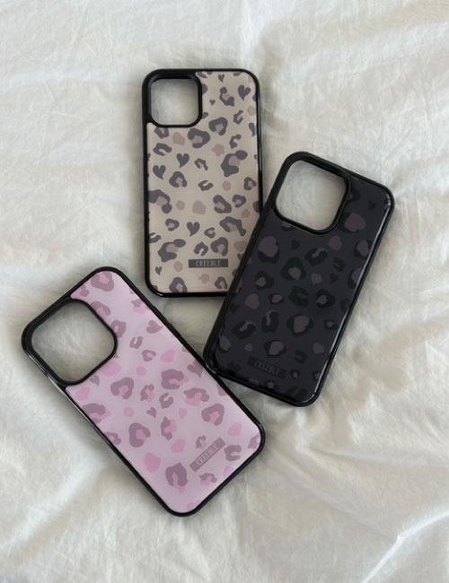 Heart leopard epoxy bumper case