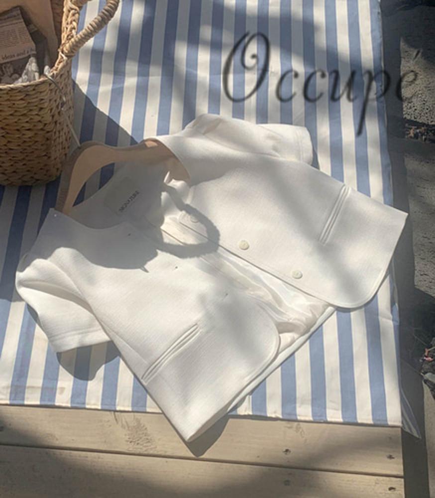 시그니처 콘티 자켓 (2col) signature 여름 트위드 반팔자켓