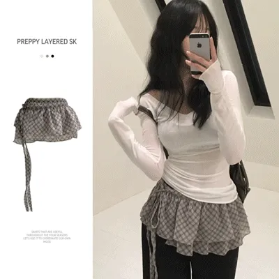 [코디문의폭주💌] 프레피 레이어드 랩 sk - 3color